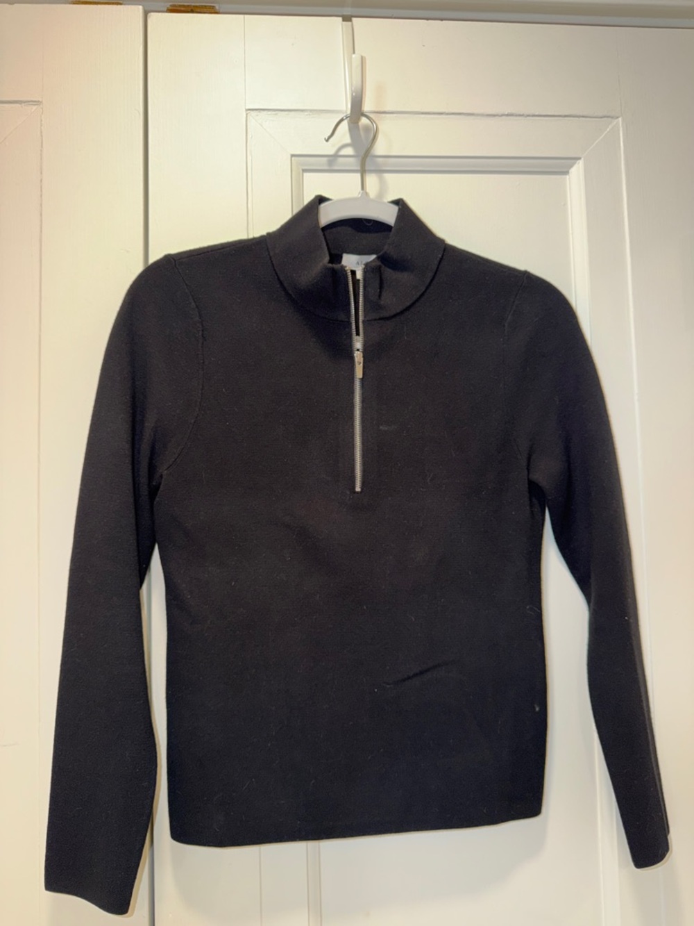 A.L.C. Black Zip-Up Mock Neck Sweater